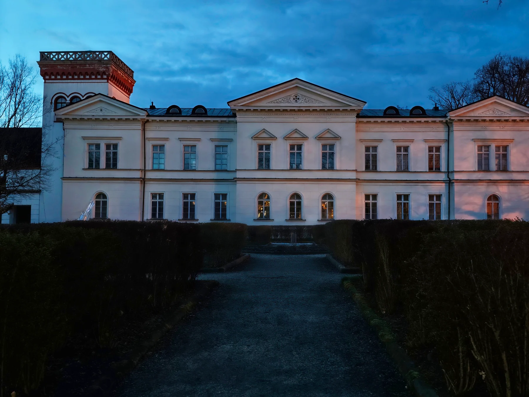 Grand residence presented at twilight for a considered market launch