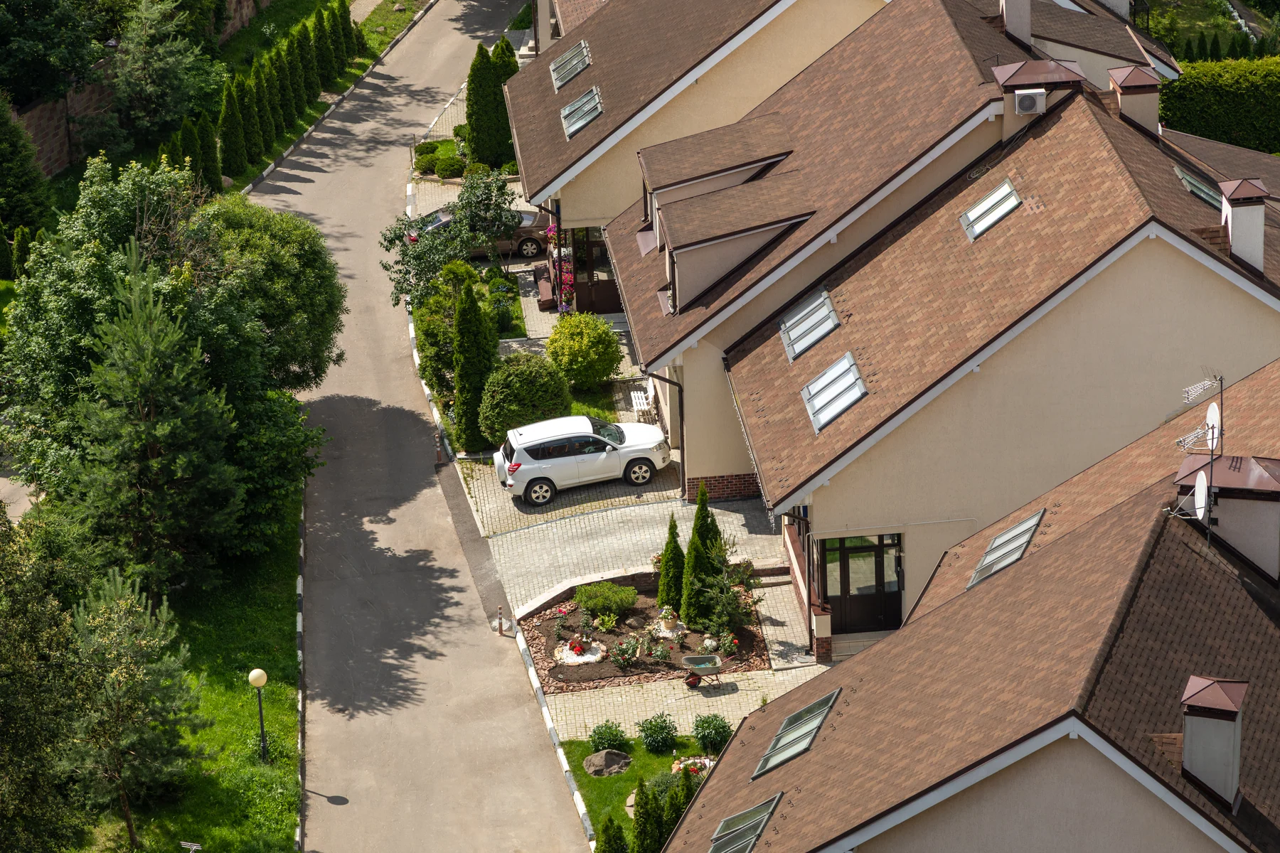 Aerial residential view representing West Columbia, South Carolina